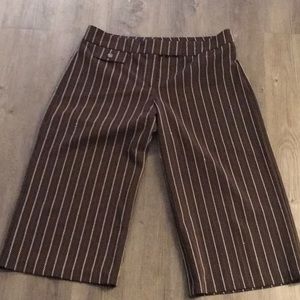 Brown capris w/white stripes